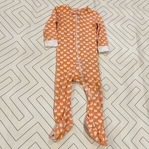 Lila + Hayes Pumpkin Footie Pajama